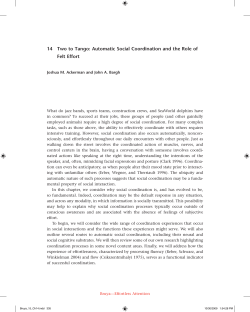 14 Two to Tango: Automatic Social Coordination and the Role of Felt