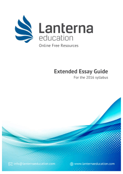 Extended Essay Guide