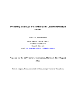 Overcoming the Danger of Incumbency: The Case of Smer Party in