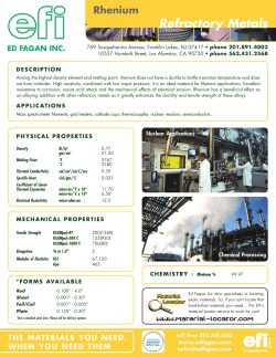 Rhenium Refractory Metals Rod, Sheet, Plate, Foil, Coil, Strip