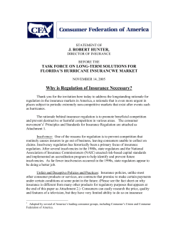 Florida Statement Why Is Regulation Of Insurance Necessary