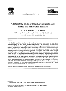 A laboratory study of longshore currents over barred and non
