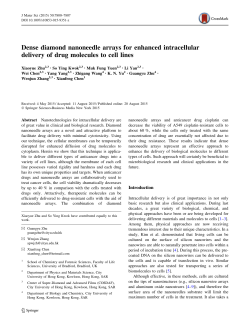 Dense diamond nanoneedle arrays for enhanced intracellular