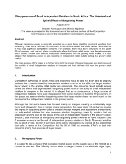 Disappearance of Small Independent Retailers in South Africa: The