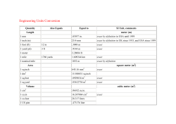 Engineering Units Conversion