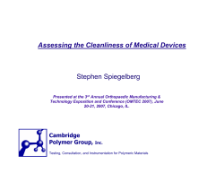 Assessing the Cleanliness of Medical Devices