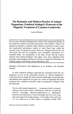 The Romantic and Modern Practice of Animal Magnetism: Friedrich