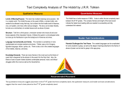 Text Complexity Analysis of The Hobbit by J.R.R. Tolkien