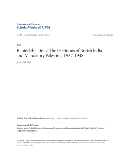 The Partitions of British India and Mandatory Palestine, 1937-1948
