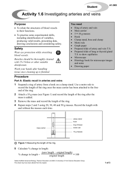Activity 1.6 Investigating arteries and veins
