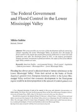 The Federal Government and Flood Control in the Lower Mississippi