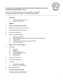 final evidence paper - A summary of key messages to