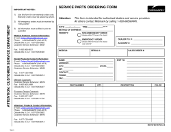 Parts Order Form