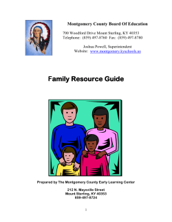 Family Resource Guide - Montgomery County High School