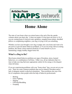 Home Alone - National Association of Professional Pet Sitters