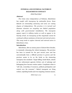 INTERNAL AND EXTERNAL FACTORS IN BALOCHISTAN