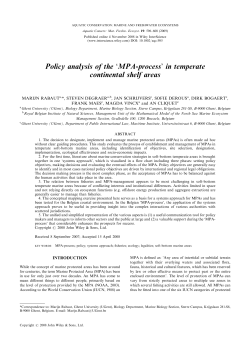 Policy analysis of the `MPA-process` in temperate continental shelf