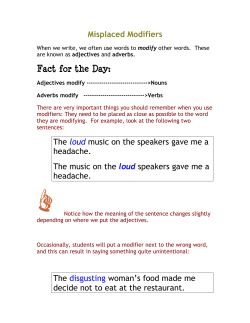 Misplaced Modifiers