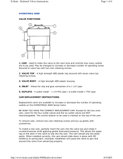 4000 Series Indexing Valve Installation and - K-Rain