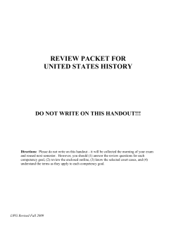 review packet for united states history do not write on this handout!!!