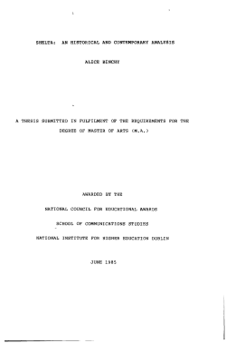 shelta: an historical and contemporary analysis - DORAS