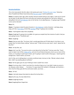 Narrative Nonfiction This is the transcript for the first video in the