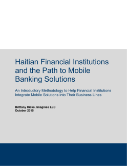 Haitian Financial Institutions and the Path to Mobile Banking Solutions