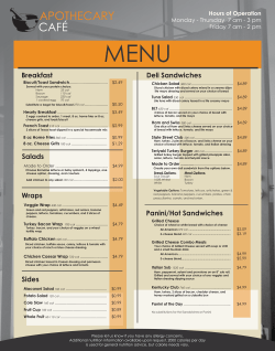 Apothecary Cafe Menu_Fall 2015