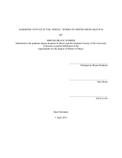 HARMONIC SYNTAX IN THE “SERIAL” WORKS OF
