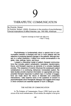 Plutchik, 2000 - Therapeutic communication