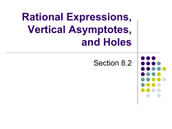 Rational Expressions, Vertical Asymptotes, and Holes