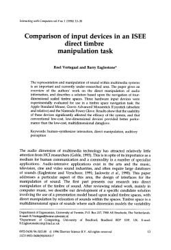 Comparison of input devices in an ISEE direct timbre