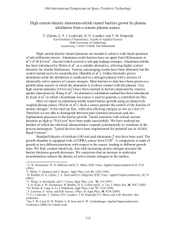 High current-density aluminum-nitride tunnel barriers grown