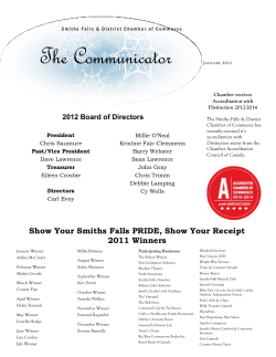 The Communicator - Smiths Falls Chamber of Commerce