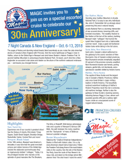 7 nights New England and Canada round trip from