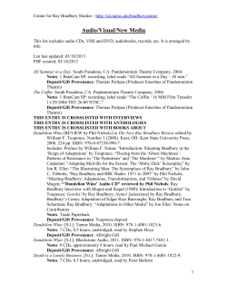 Audio/Visual/New Media - The Center for Ray Bradbury Studies