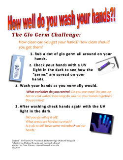 The Glo Germ Challenge - University of Wisconsin Biotechnology