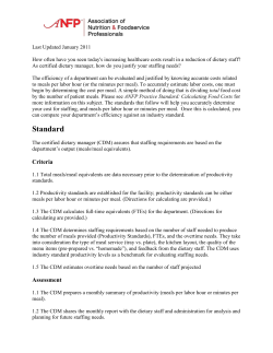 Practice Standard Estimating Staffing Needs
