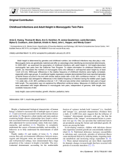 Original Contribution Childhood Infections and Adult Height in