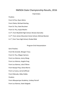 NMSDA State Championship Results, 2016