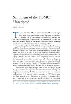 Sentiment of the FOMC: Unscripted