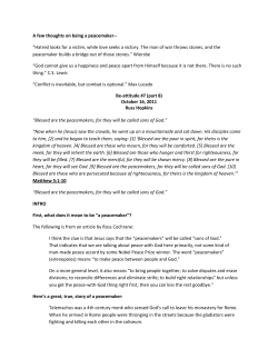 A few thoughts on being a peacemaker-- &ldquo;Hatred