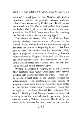 INTER-AMERICAN ACQUAINTANCES sister of General Jose de