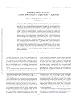 Focusing on the Negative - Culture and Emotion Lab