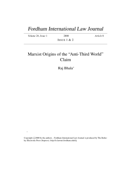 Marxist Origins of the "Anti-Third World" Claim