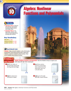 Chapter 10: Algebra: Nonlinear Functions and Polynomials