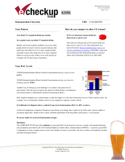 8 Alcohol eCHECKUP TO GO Drinking Profile