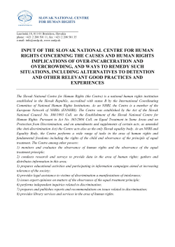 input of the slovak national centre for human rights