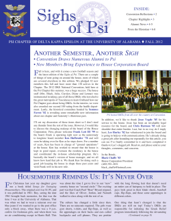 Fall 2012 - Psi Chapter of Delta Kappa Epsilon at the University of