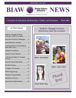 Fall 2014 - Brain Injury Alliance of Wisconsin